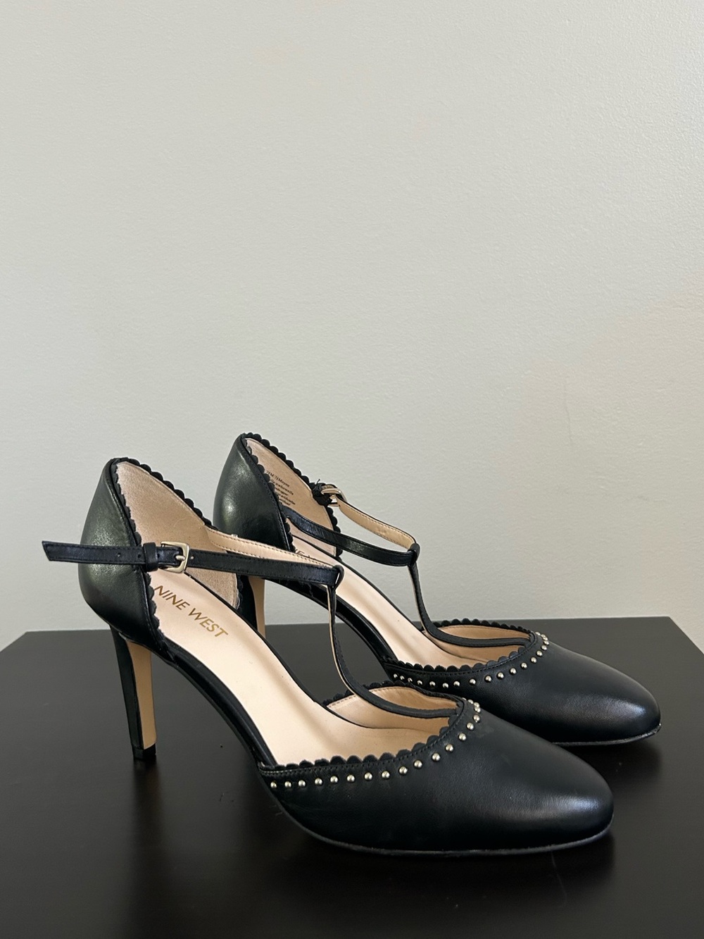 Nine West Howella Leather TโStrap Heels, Size 7.5
